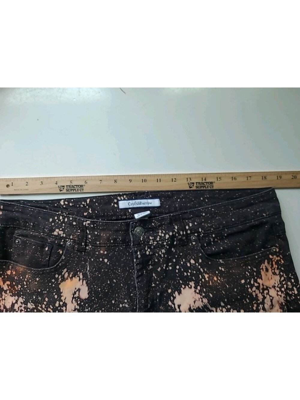 Vtg Y2K Croft&Barrow Womens Bleached Jeans 16 Stretch Straight Leg Black Orange - Picture 6 of 14
